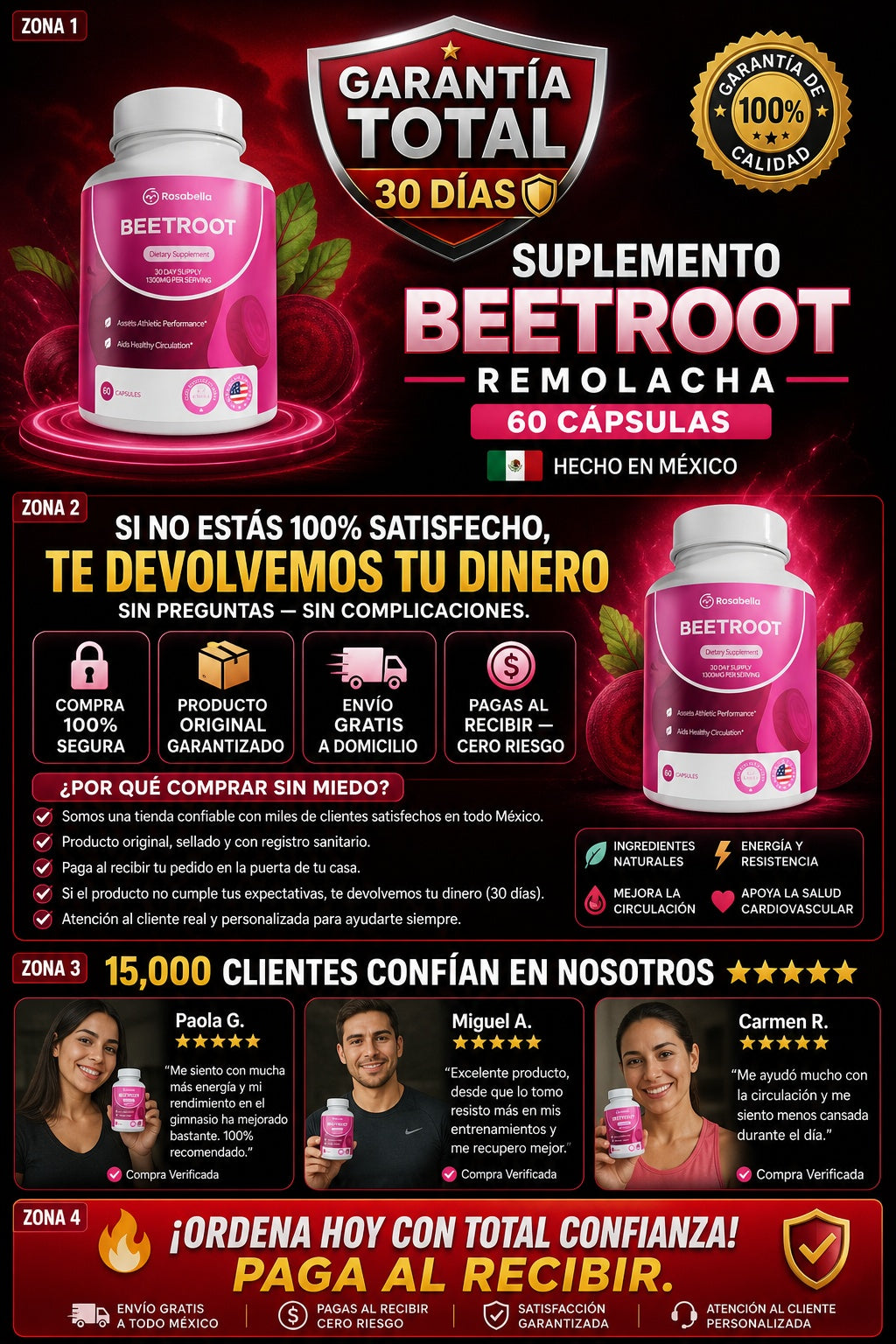 Suplemento Beetroot Remolacha 60 Cápsulas - imagen 9