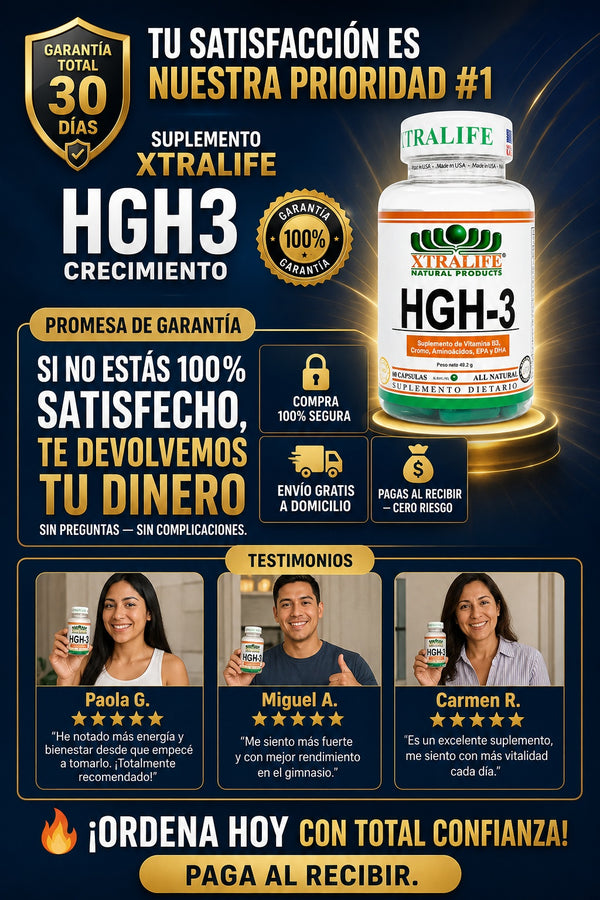 Suplemento Xtralife Hgh3 Crecimiento - imagen 9
