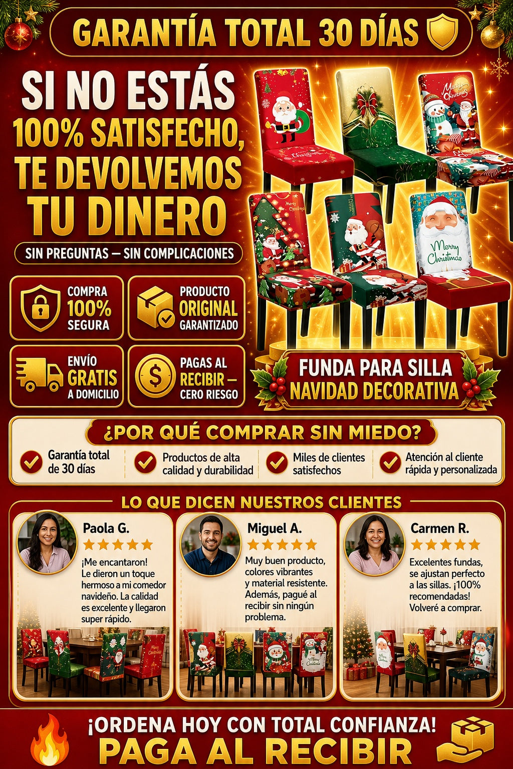 Funda Para Silla Navidad Decorativa - imagen 9