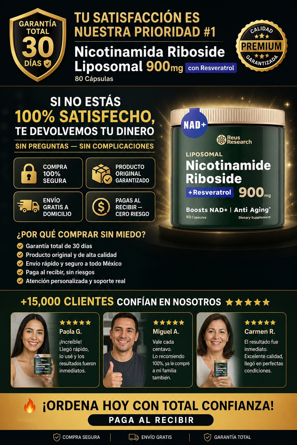 Nicotinamida Riboside Liposomal 900mg con Resveratrol - 80 Cápsulas - imagen 9