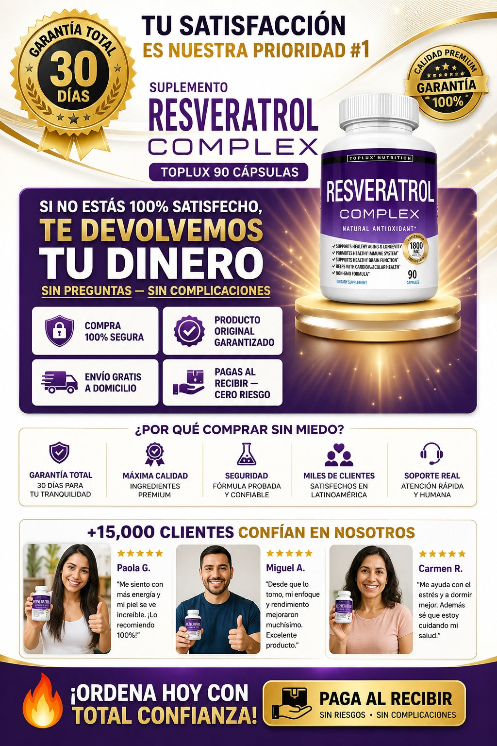 Suplemento Resveratrol Complex Toplux 90 Cápsulas - imagen 9