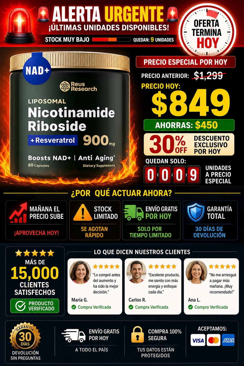 Nicotinamida Riboside Liposomal 900mg con Resveratrol - 80 Cápsulas - imagen 10