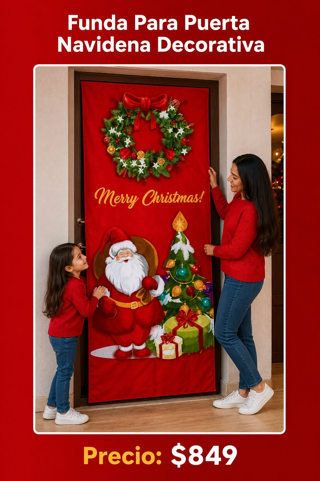 Funda Para Puerta Navidena Decorativa - imagen 10