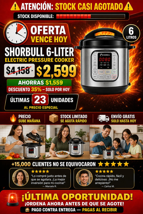 Olla Electrica Shorbull 6 lITROS16 Funciones - imagen 10