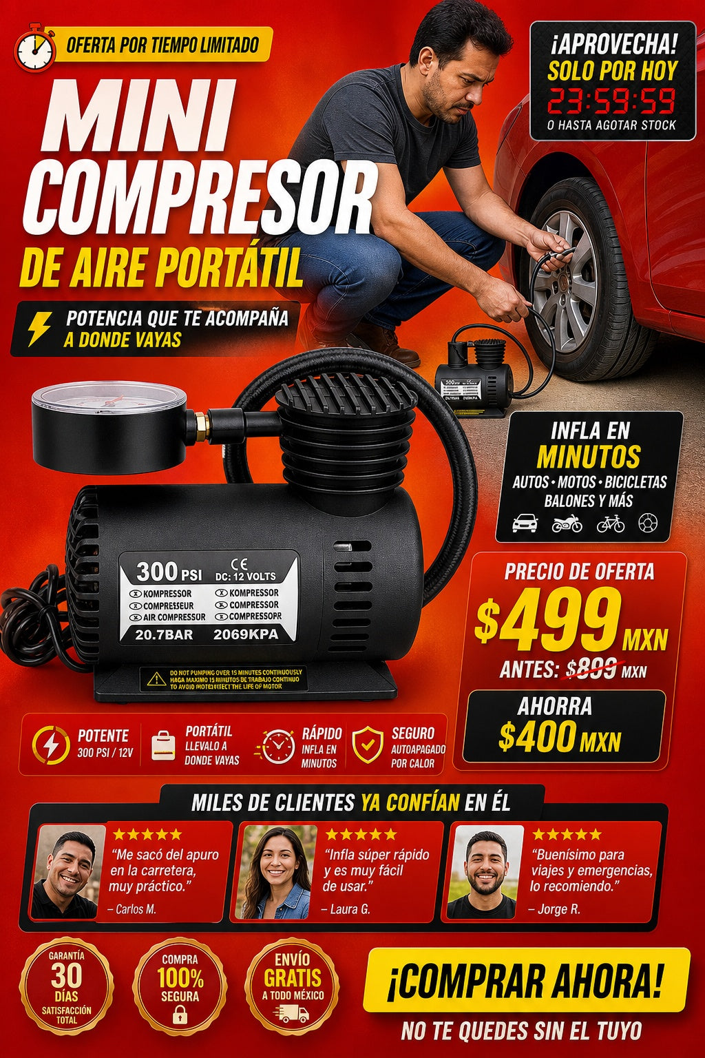 Mini Compresor De Aire Portatil - imagen 10