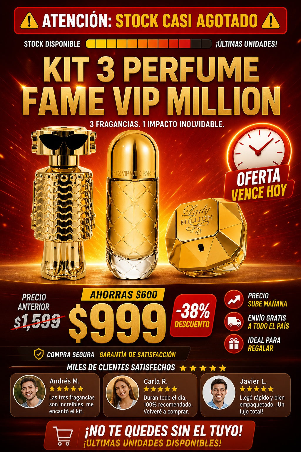 Kit 3 Perfume Fame Vip Million - imagen 10