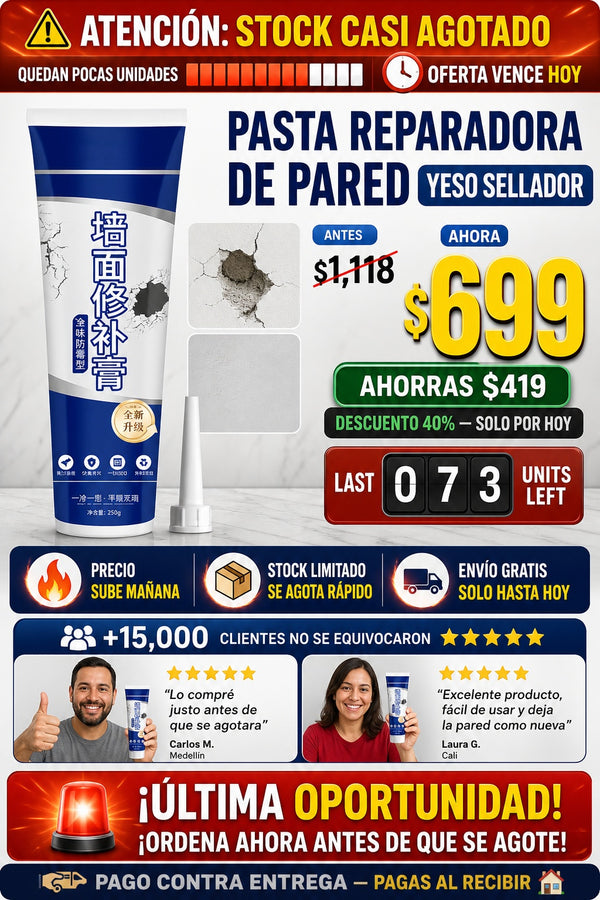 Pasta Reparadora De Pared Yeso Sellador - imagen 10