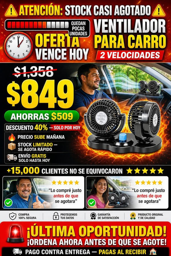 Ventilador Para Carro 2 Velocidades - imagen 10