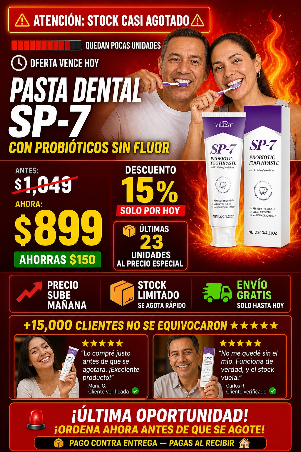 Pasta Dental SP-7 con Probióticos Sin Fluor - imagen 10