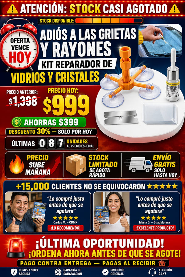 Adiós a las Grietas y Rayones – Kit Reparador de Vidrios y Cristales - imagen 10