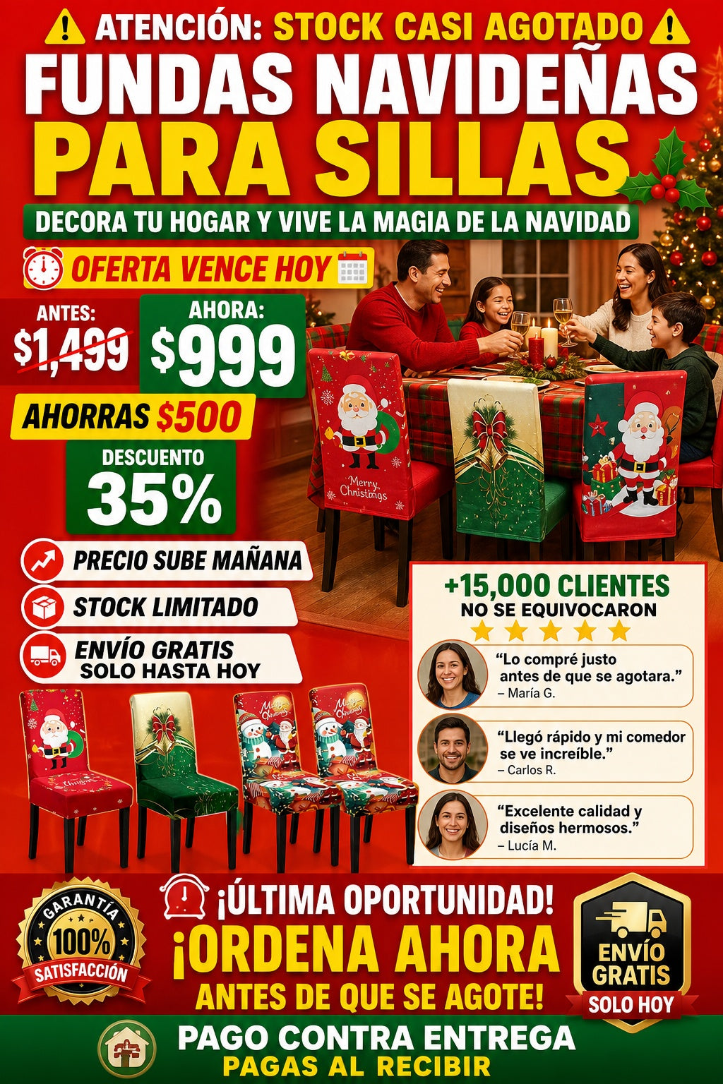 Funda Para Silla Navidad Decorativa - imagen 10