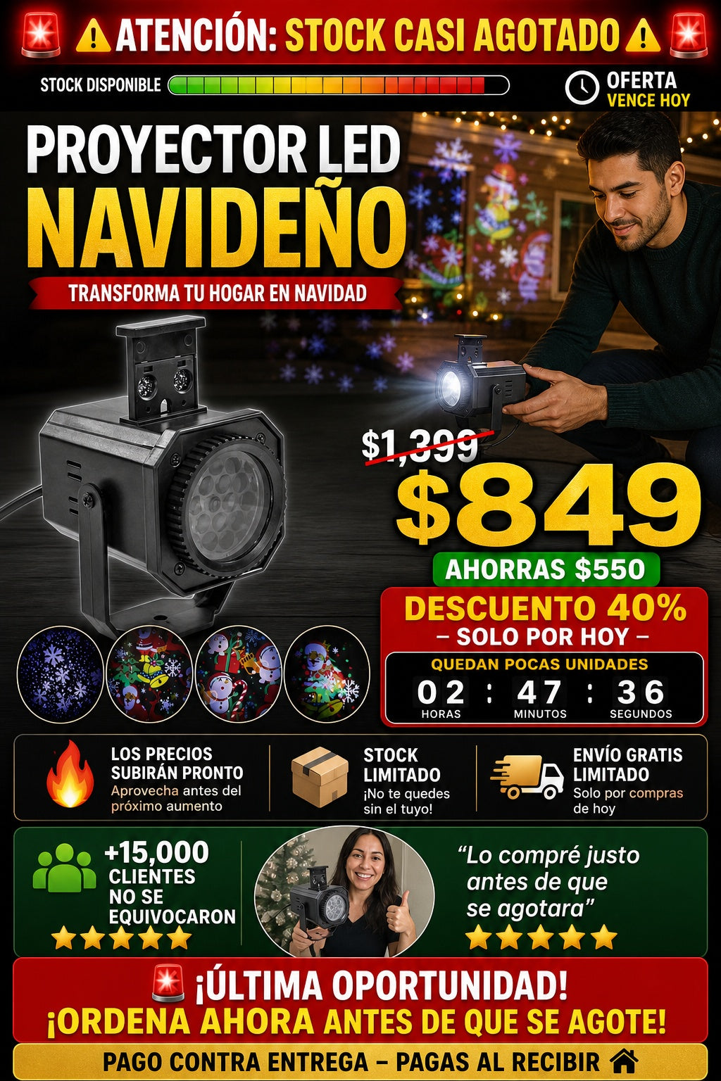 Proyector De Luz Led Navidad - imagen 10