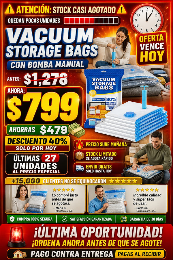 Bolsas Al Vacio Con Bomba Almacenamiento 📦 Contenido del paquete: • 1 x Bomba de aire manual    • 5 x Bolsas de almacenamiento al vacío - imagen 10