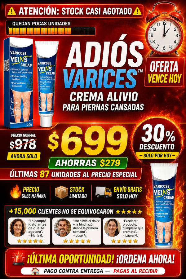Adiós Varices™ Crema Alivio Para Piernas Cansadas - imagen 10