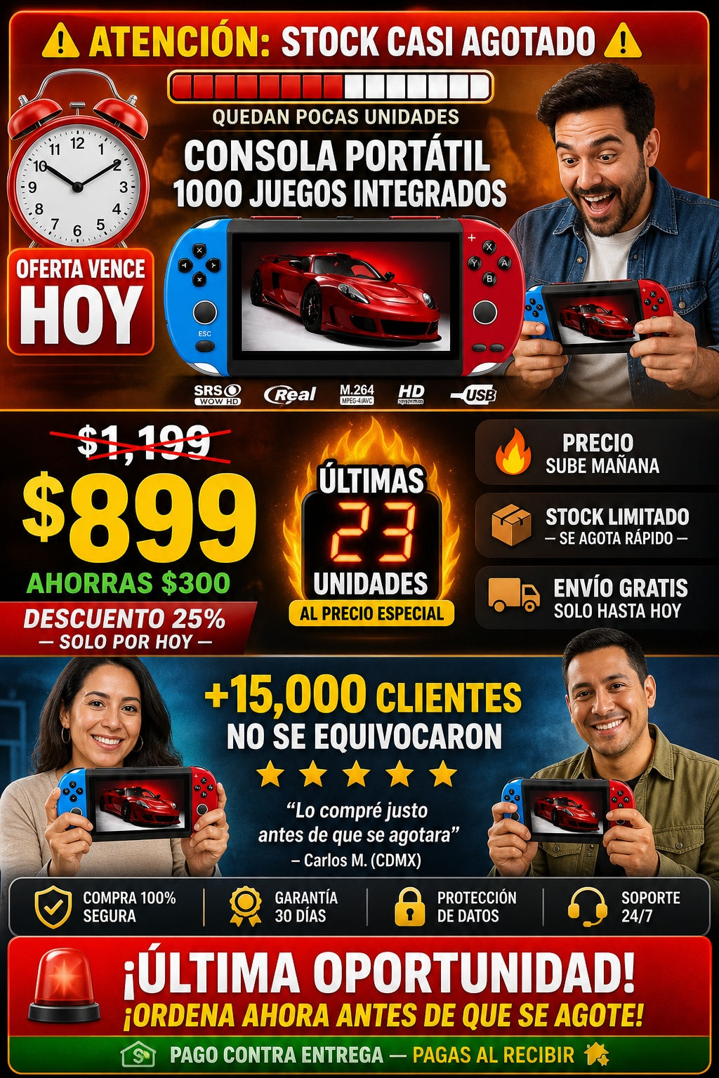 Consola Portátil 1000 Juegos Integrados - imagen 10