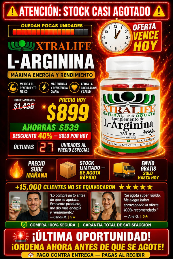 Suplemento Xtralife Larginina 60 Cap - imagen 10