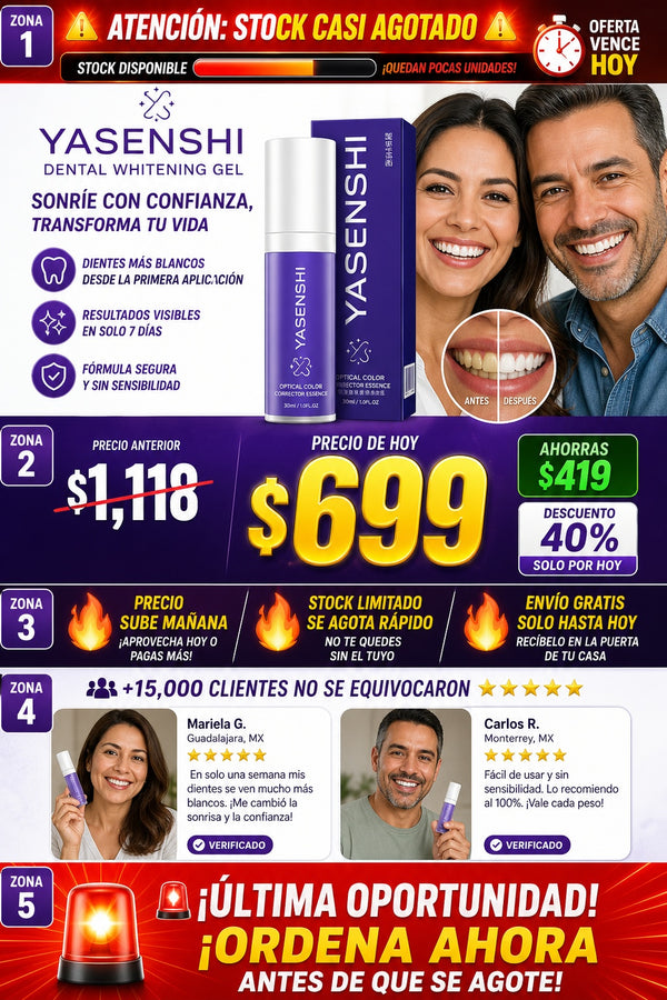 Gel Blanqueador Dental Yasenshi Antimanc - imagen 10
