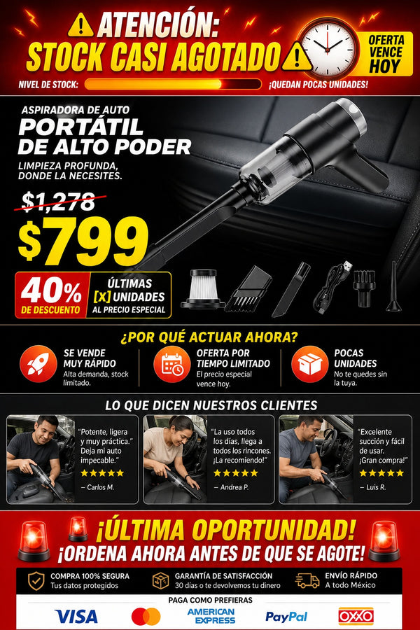 Aspiradora Portatil Para Auto De Mano - imagen 10