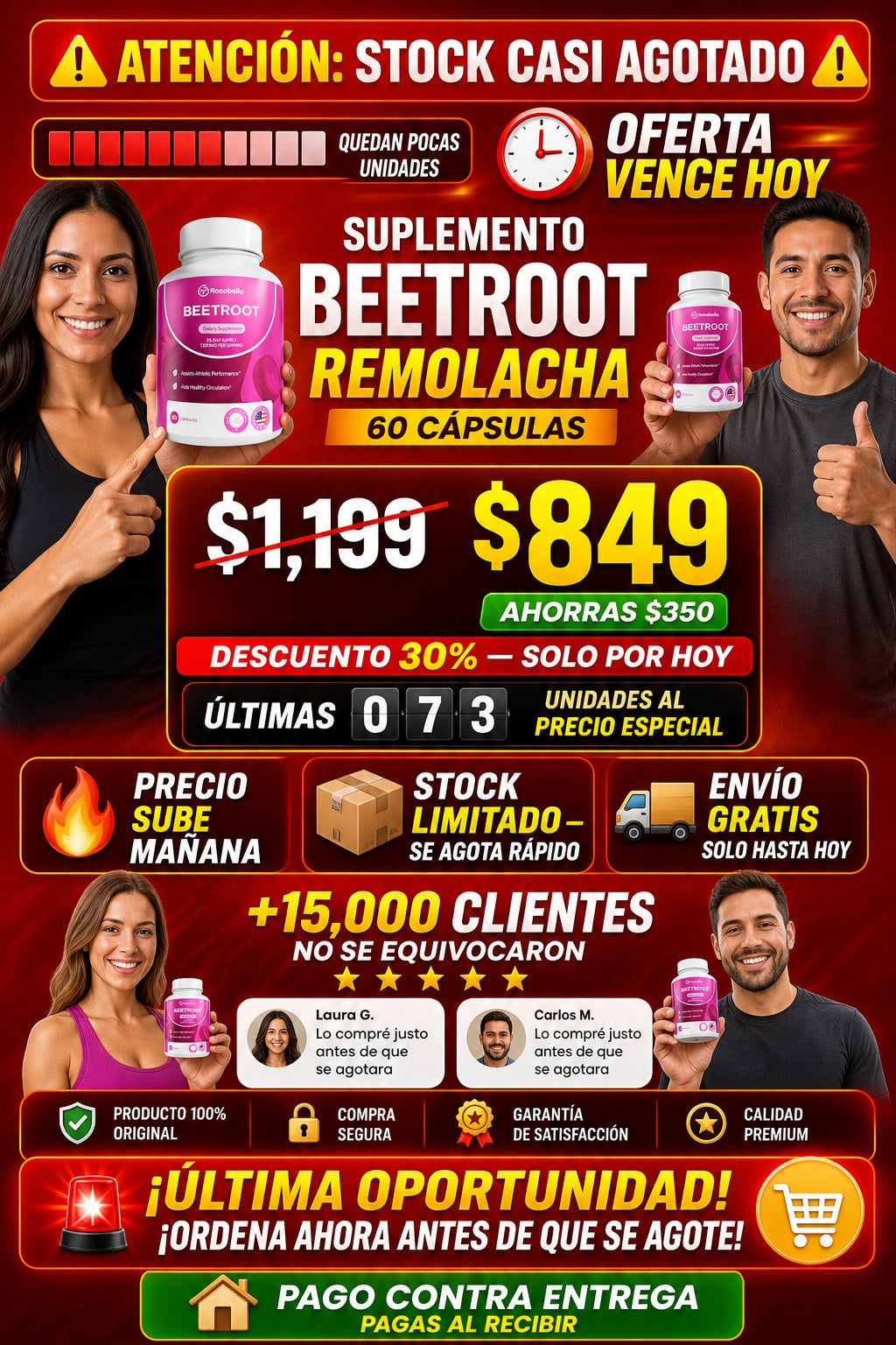 Suplemento Beetroot Remolacha 60 Cápsulas - imagen 10