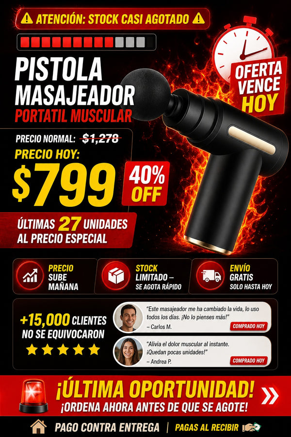 Pistola Masajeador Portatil Muscular - imagen 10