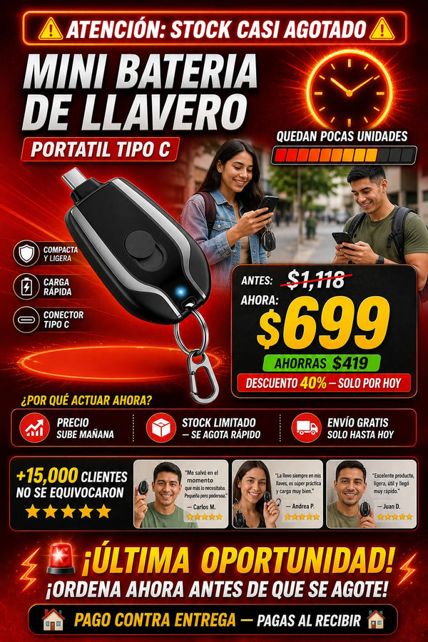 Mini Bateria De Llavero Portatil Tipo C - imagen 10